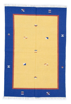 Kelim Teppich - Trendy 200 x 140 cm - gelb