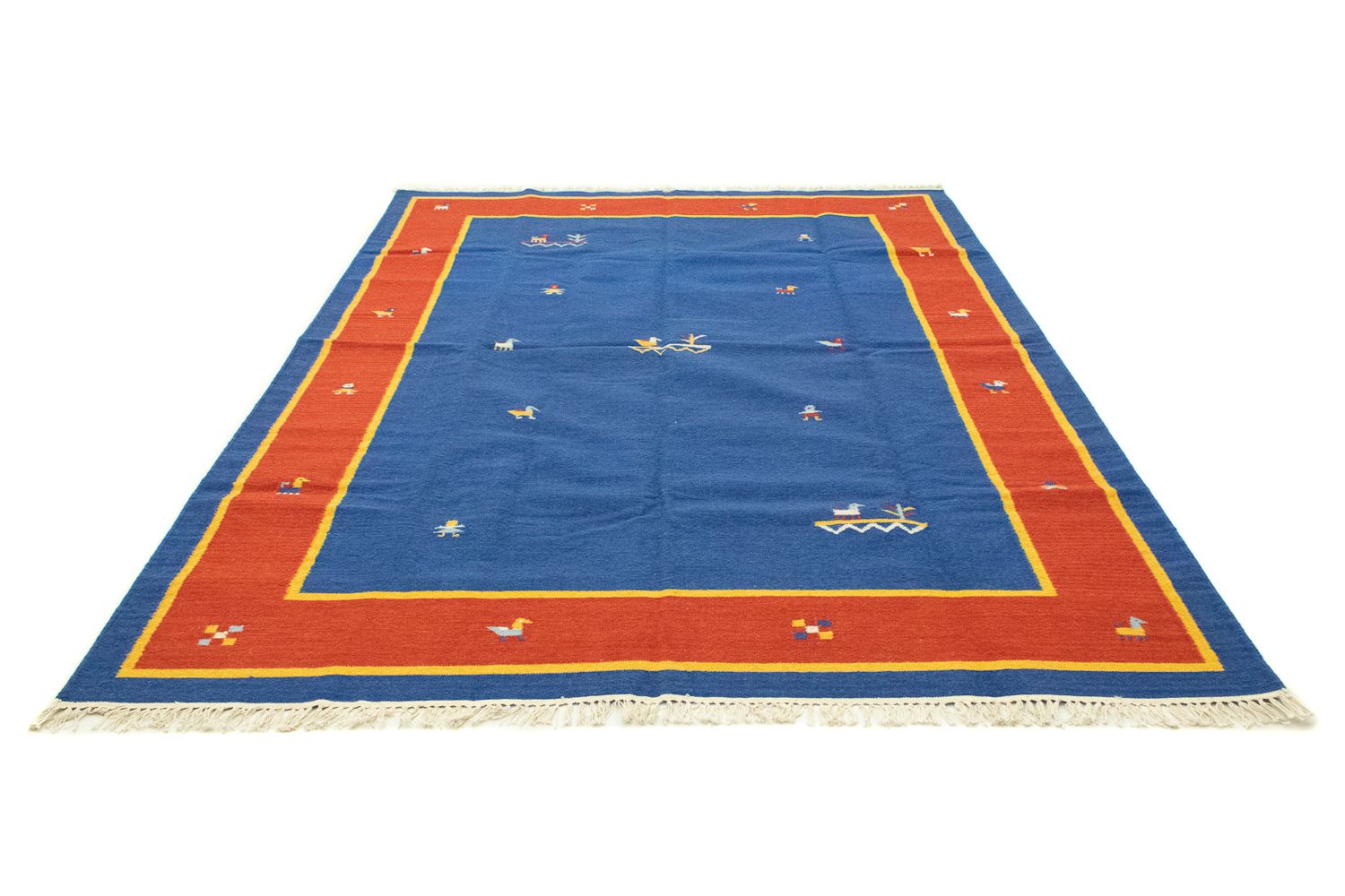 Kelim Teppich - Trendy 300 x 200 cm - blau
