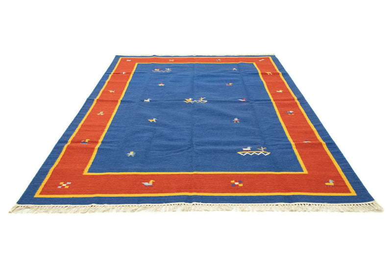 Kelim Teppich - Trendy 300 x 200 cm - blau