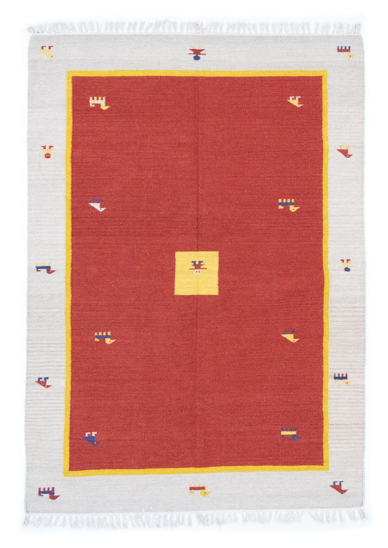 Kelim Teppich - Trendy 200 x 140 cm - rot