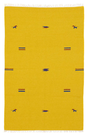 Kelim Teppich - Trendy 180 x 120 cm - gelb