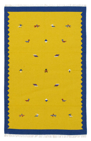Kelim Teppich - Trendy 180 x 120 cm - gelb