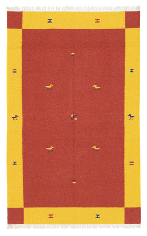 Kelim Teppich - Trendy 180 x 120 cm - rot