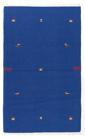 Kelim Teppich - Trendy 180 x 120 cm - blau