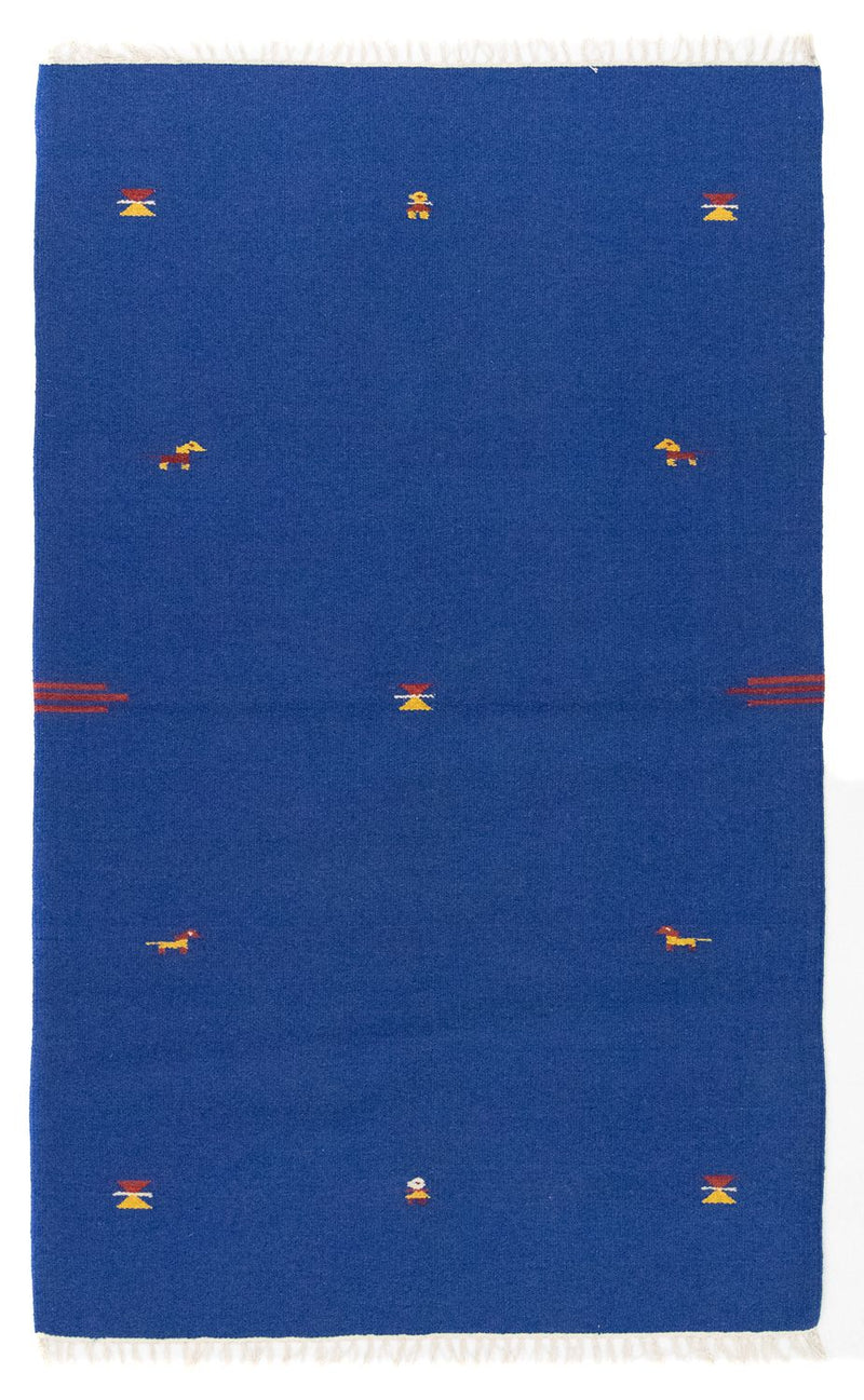 Kelim Teppich - Trendy 180 x 120 cm - blau