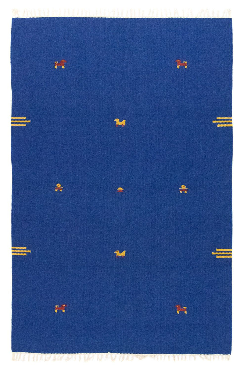 Kelim Teppich - Trendy 180 x 120 cm - blau