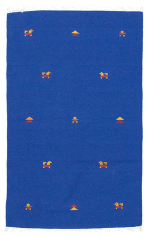 Kelim Teppich - Trendy 180 x 120 cm - blau