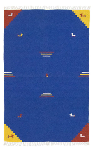 Kelim Teppich - Trendy 180 x 120 cm - blau
