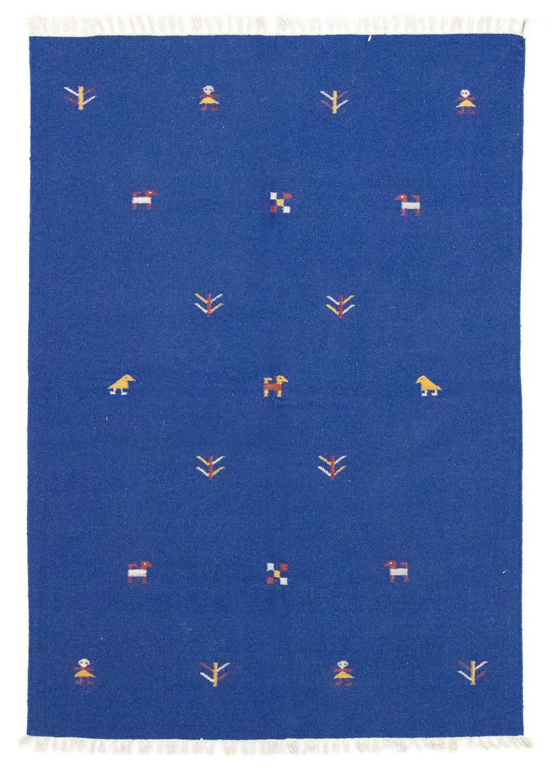 Kelim Teppich - Trendy 200 x 140 cm - blau