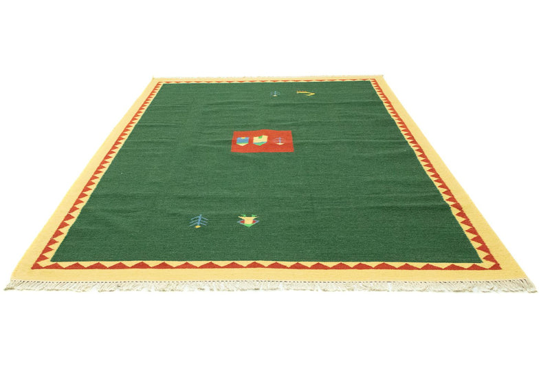 Kelim Teppich - Trendy 300 x 200 cm - dunkelgrün