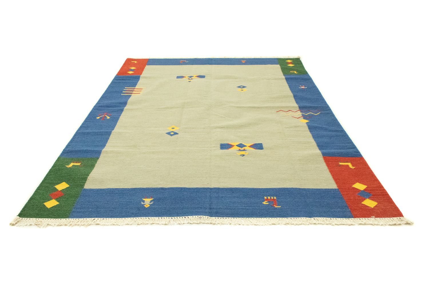 Kelim Teppich - Trendy 300 x 200 cm - grün