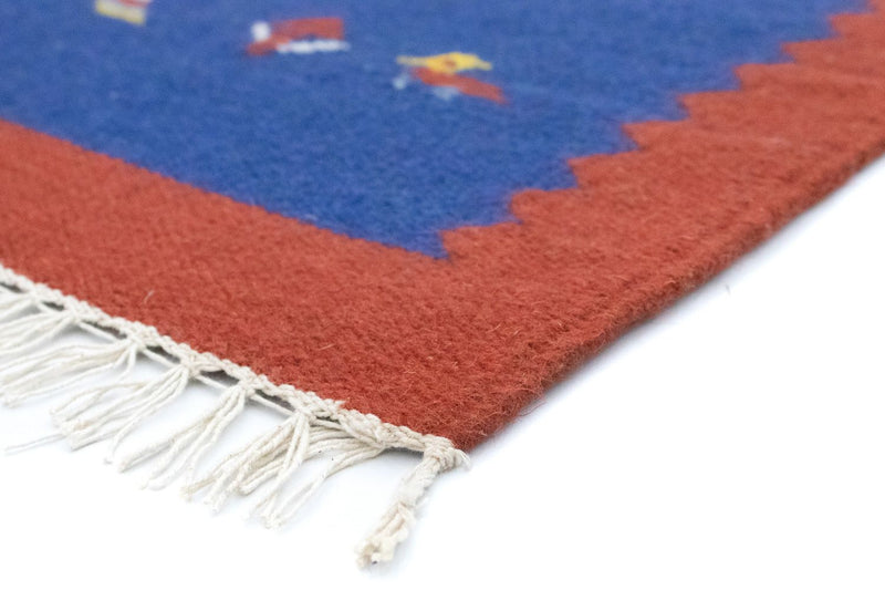 Kelim Teppich - Trendy 180 x 120 cm - blau