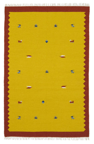 Kelim Teppich - Trendy 180 x 120 cm - gelb