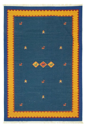 Kelim Teppich - Trendy 300 x 200 cm - blau