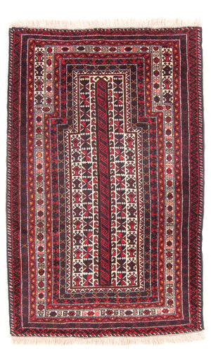 Belutsch Teppich - Gebetsteppich - 150 x 102 cm - beige