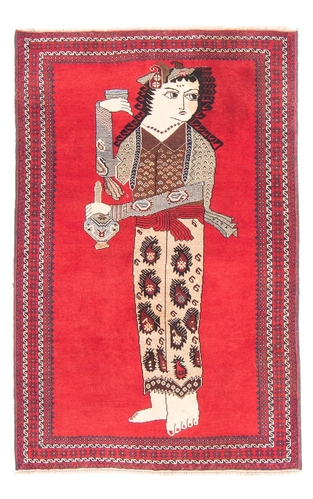 Belutsch Teppich - 138 x 89 cm - rot
