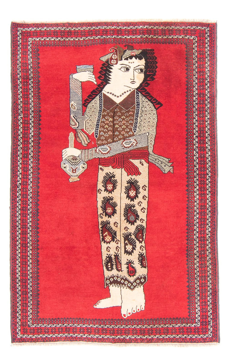 Belutsch Teppich - 138 x 89 cm - rot