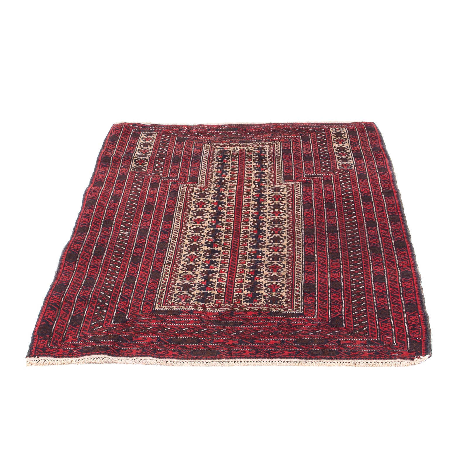 Belutsch Teppich - Gebetsteppich - 135 x 90 cm - beige