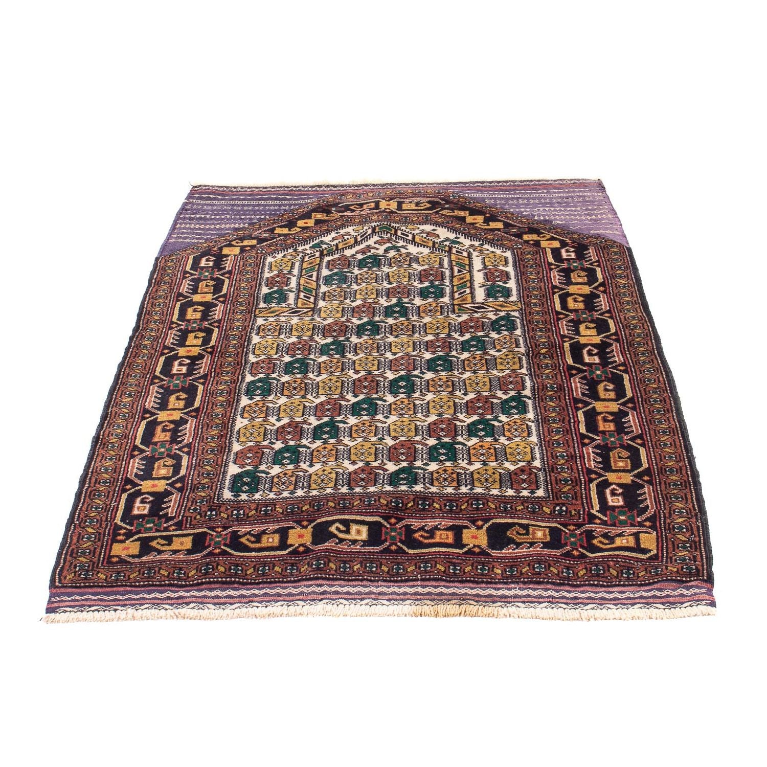 Belutsch Teppich - Gebetsteppich - 126 x 82 cm - mehrfarbig