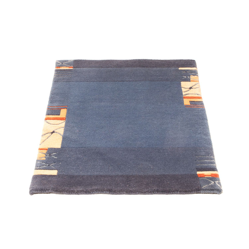 Nepal Teppich - 90 x 60 cm - dunkelblau