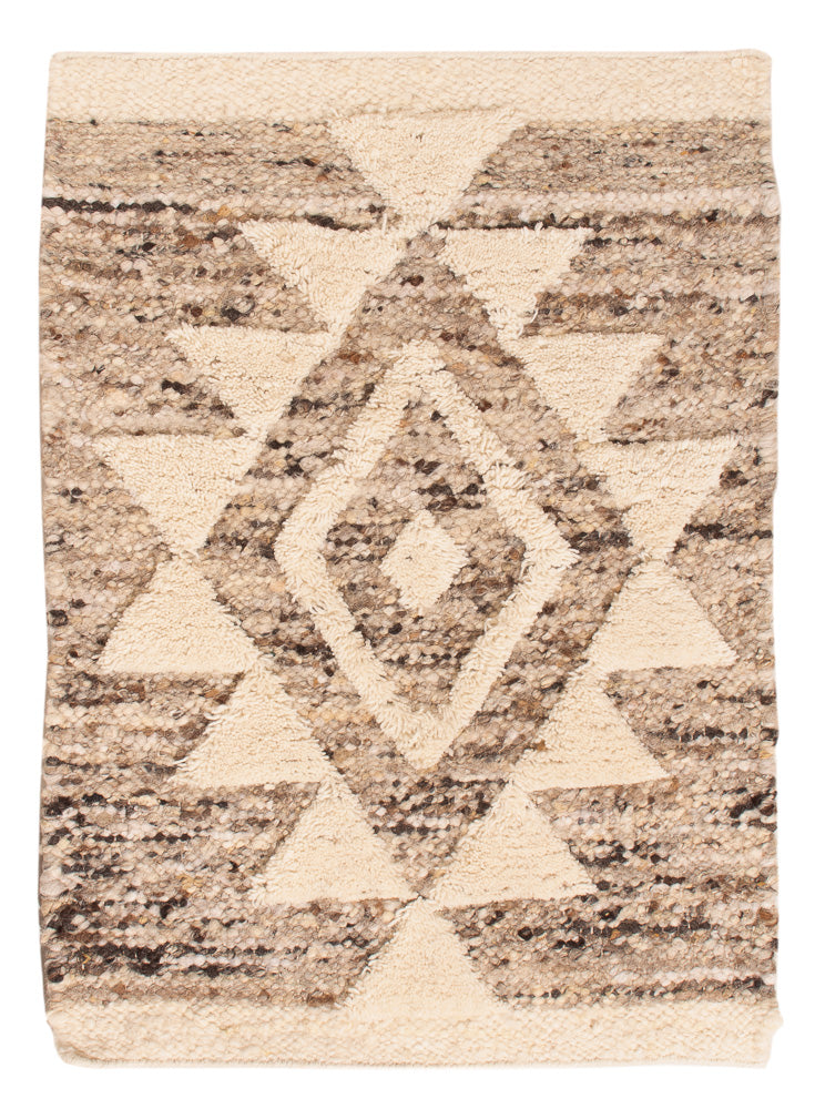 Wollteppich - 90 x 60 cm - hellbeige
