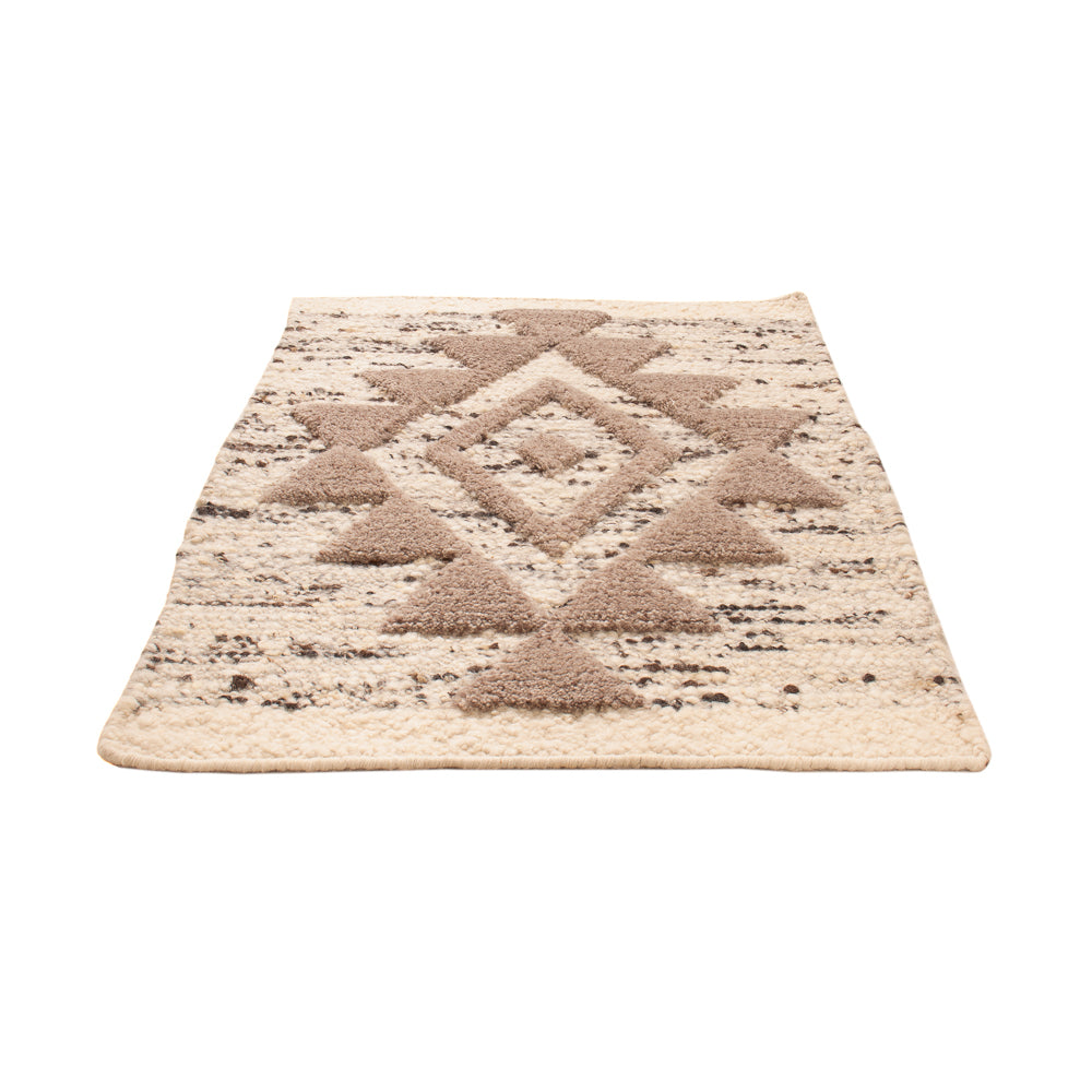 Wollteppich - 90 x 60 cm - hellbeige