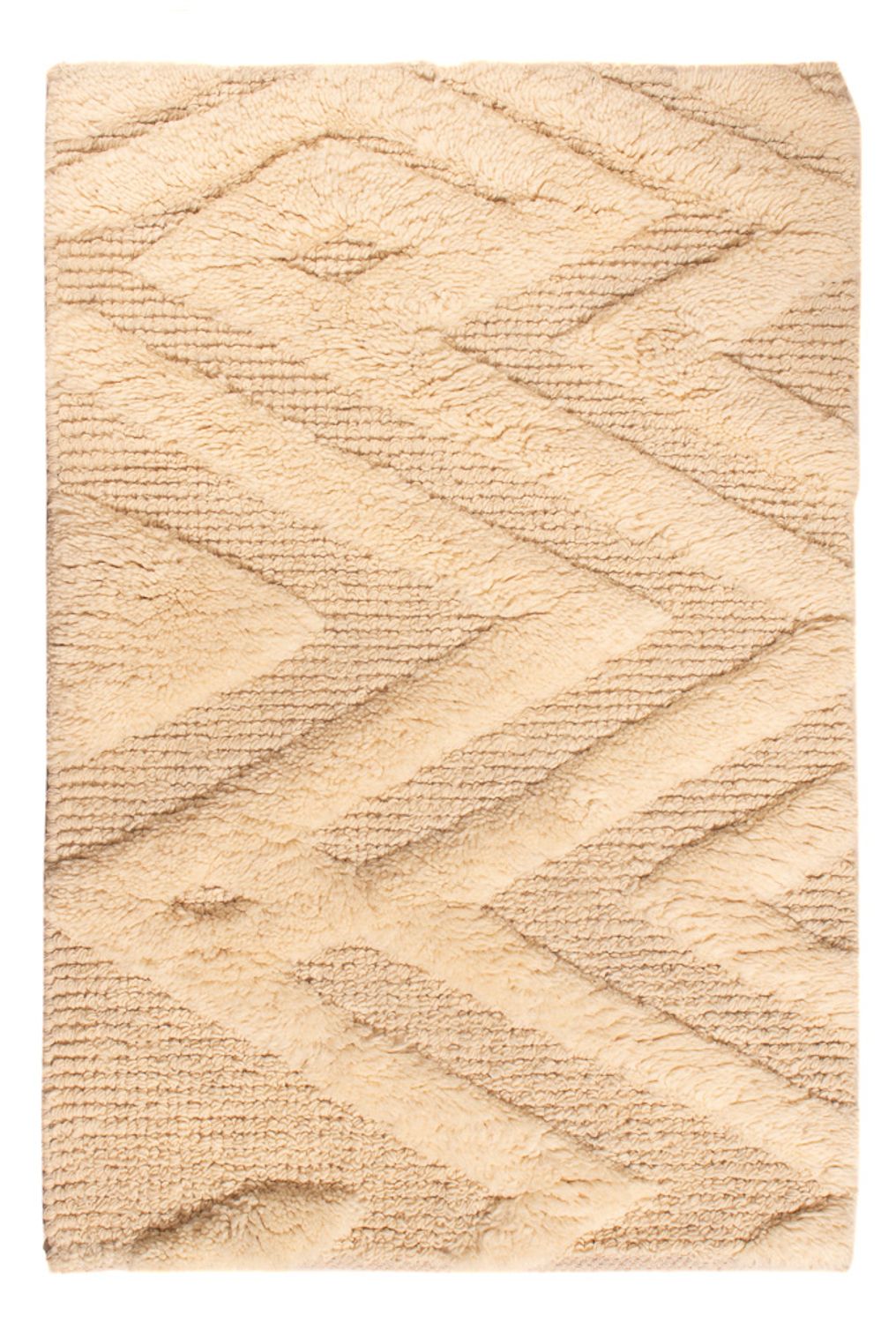 Wollteppich - 90 x 60 cm - hellbeige