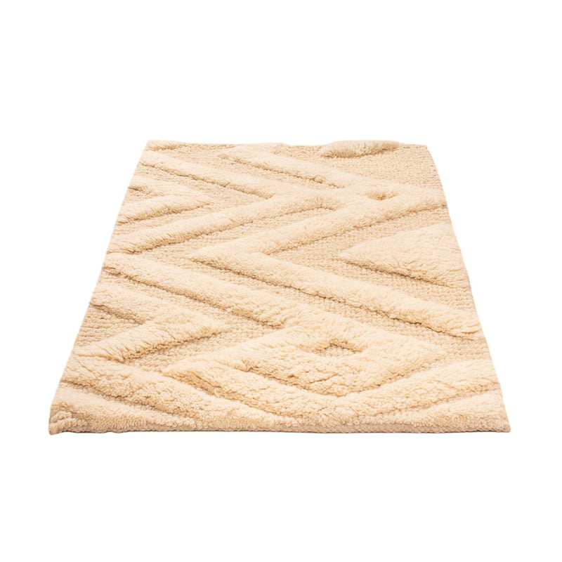 Wollteppich - 90 x 60 cm - hellbeige