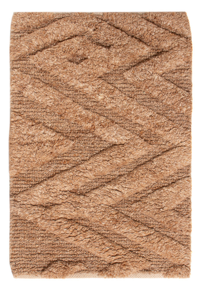 Wollteppich - 90 x 60 cm - dunkelbeige