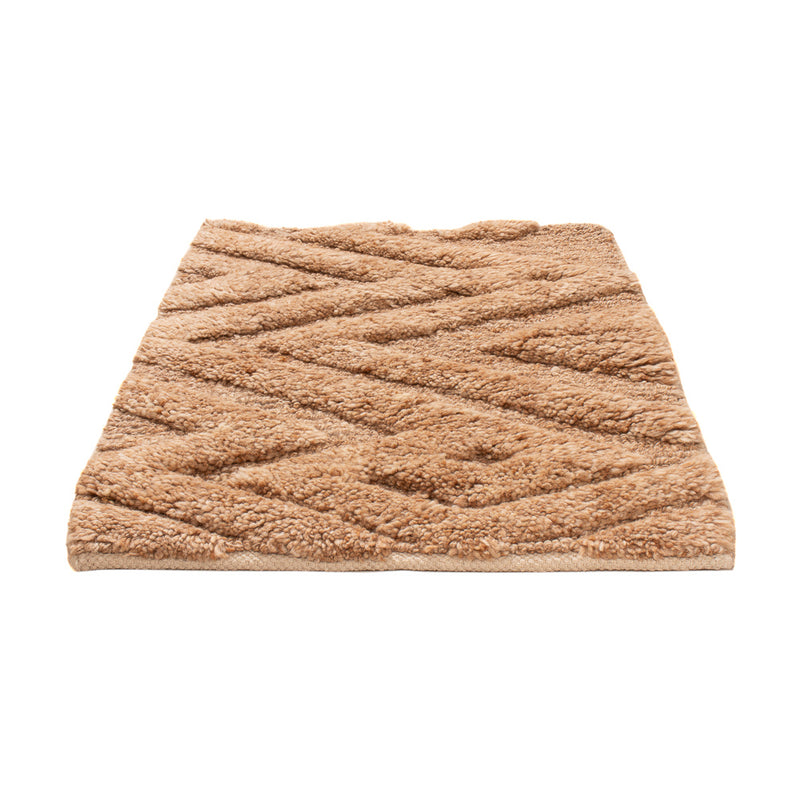 Wollteppich - 90 x 60 cm - dunkelbeige