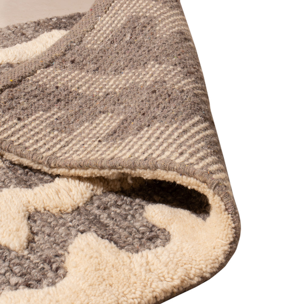 Wollteppich - 90 x 60 cm - beige