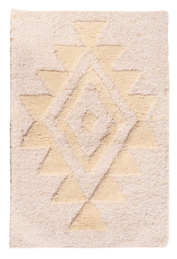 Wollteppich - 90 x 60 cm - beige