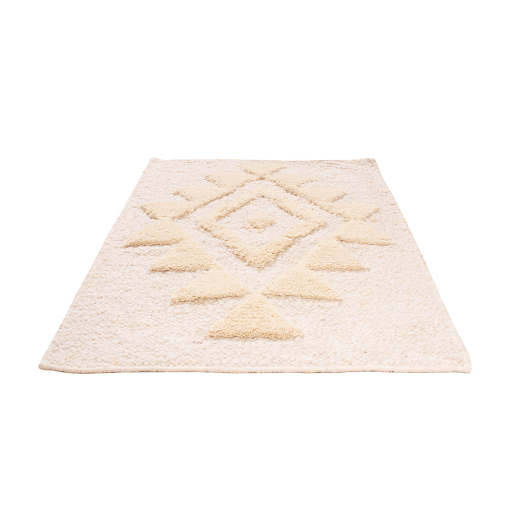 Wollteppich - 90 x 60 cm - beige