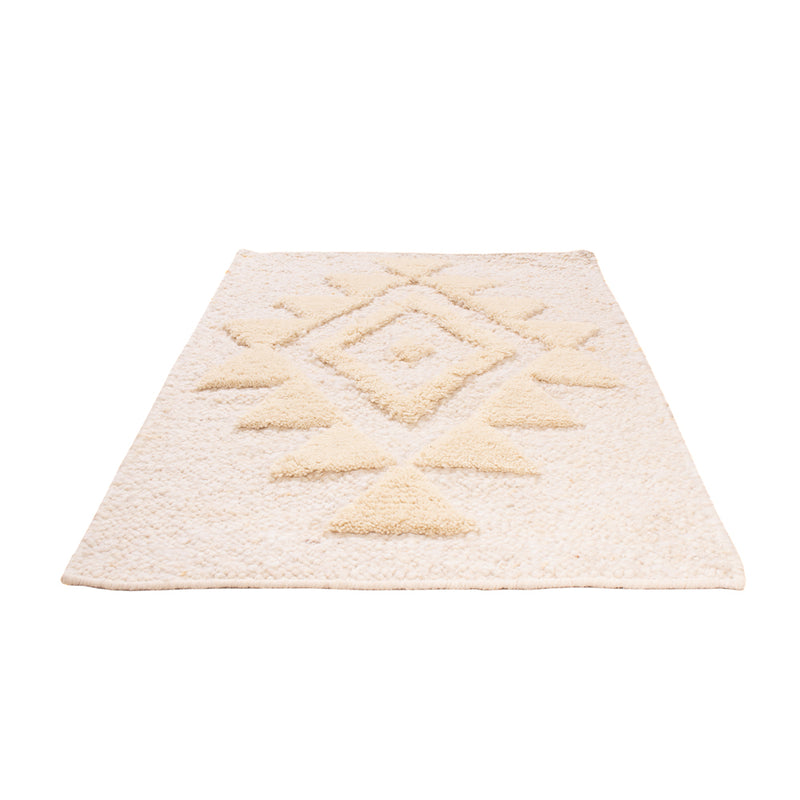 Wollteppich - 90 x 60 cm - beige