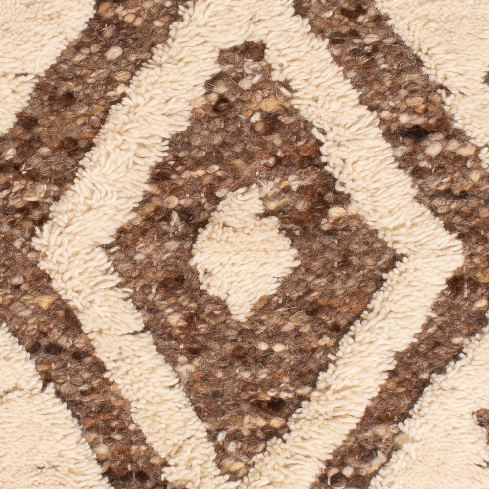 Wollteppich - 90 x 60 cm - dunkelbeige