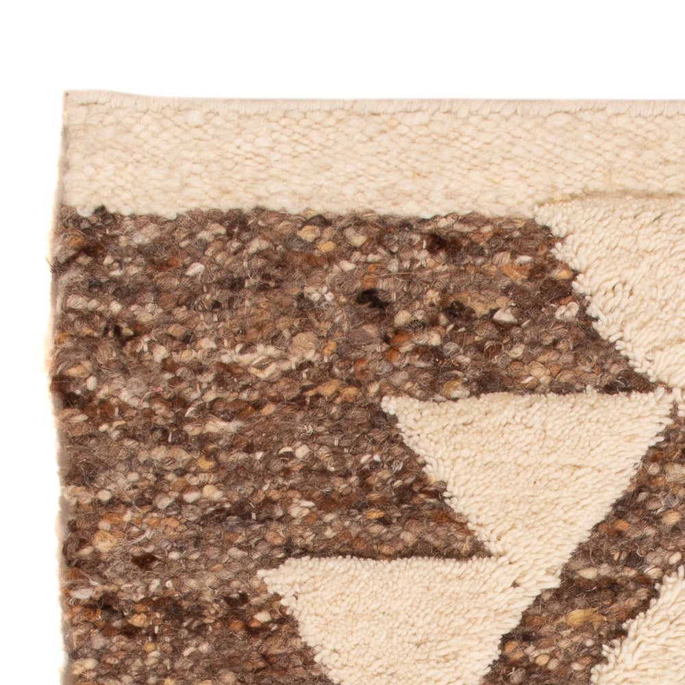 Wollteppich - 90 x 60 cm - dunkelbeige