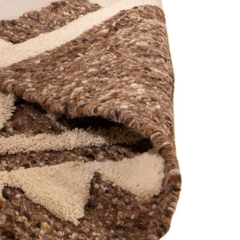Wollteppich - 90 x 60 cm - dunkelbeige