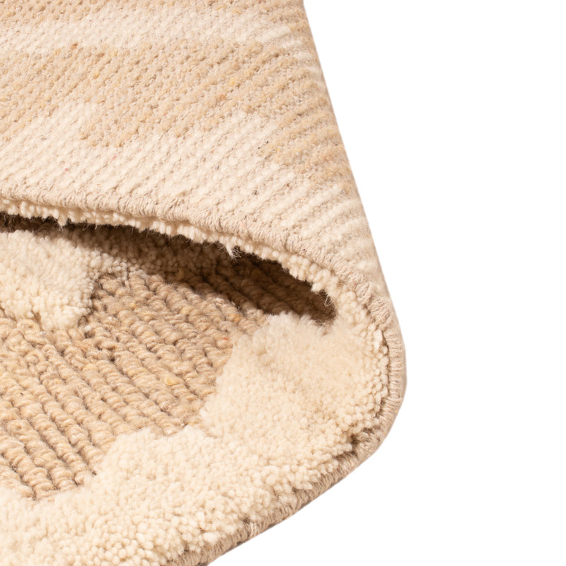 Wollteppich - 90 x 60 cm - dunkelbeige