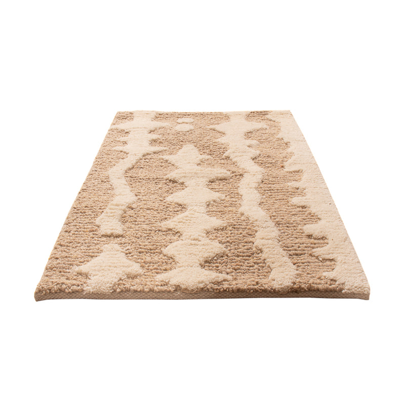 Wollteppich - 90 x 60 cm - dunkelbeige