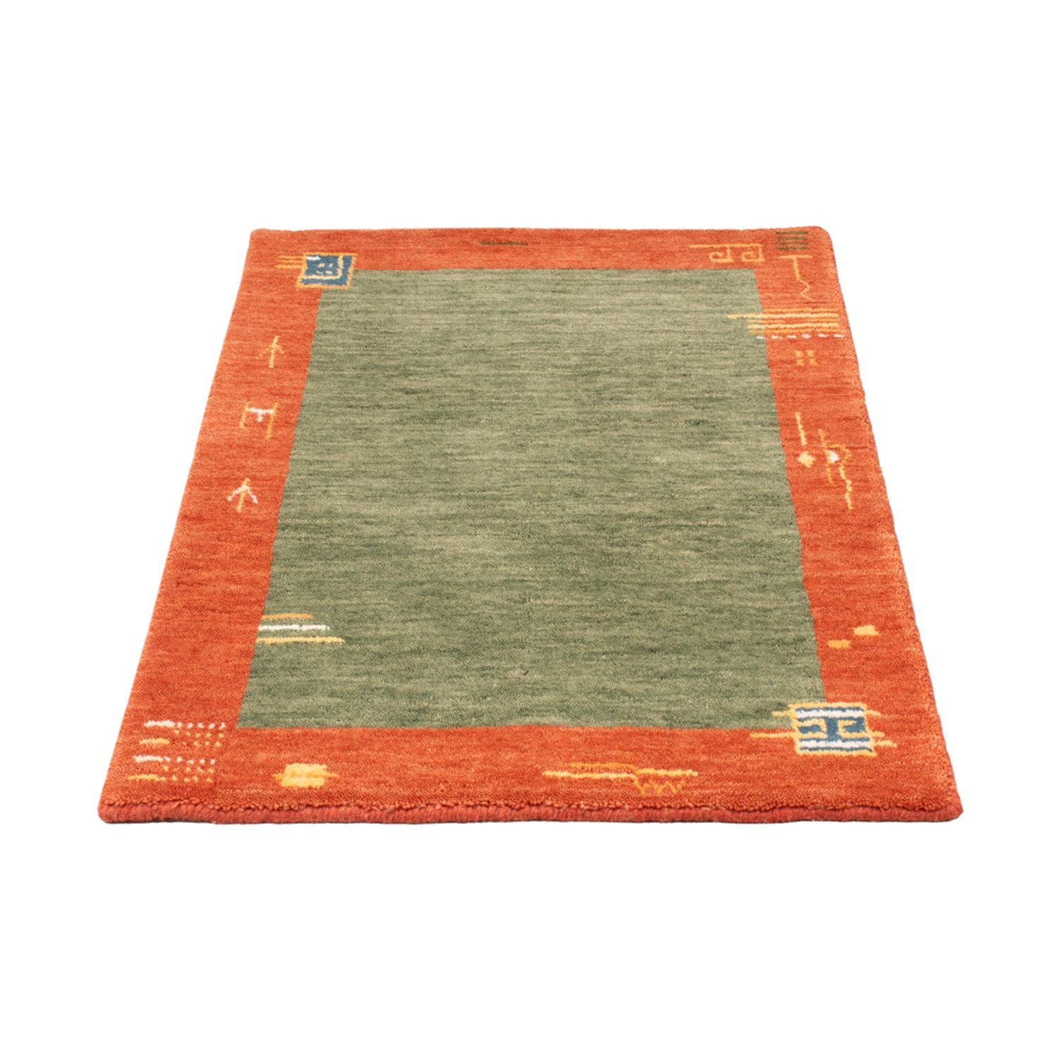 Gabbeh Teppich - Softy - 90 x 60 cm - grün