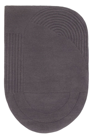 Wollteppich sonderform  - 90 x 60 cm - grau