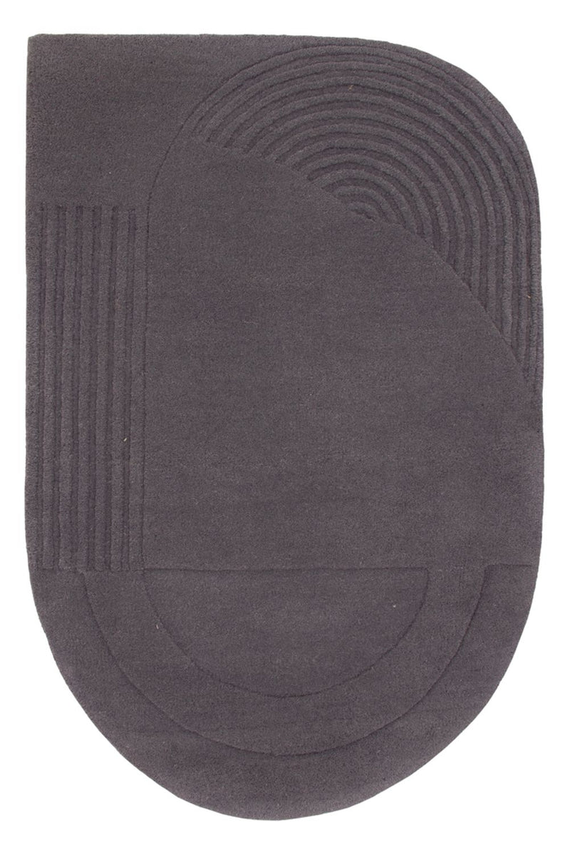 Wollteppich sonderform  - 90 x 60 cm - grau