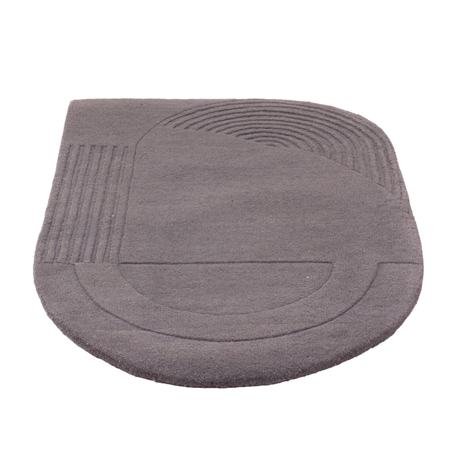 Wollteppich sonderform  - 90 x 60 cm - grau