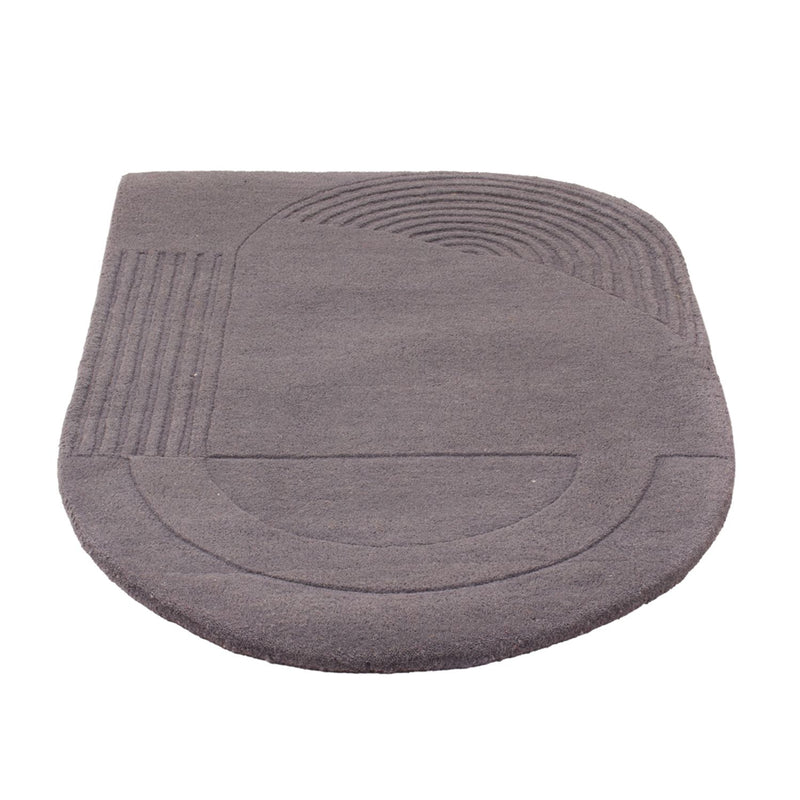 Wollteppich sonderform  - 90 x 60 cm - grau
