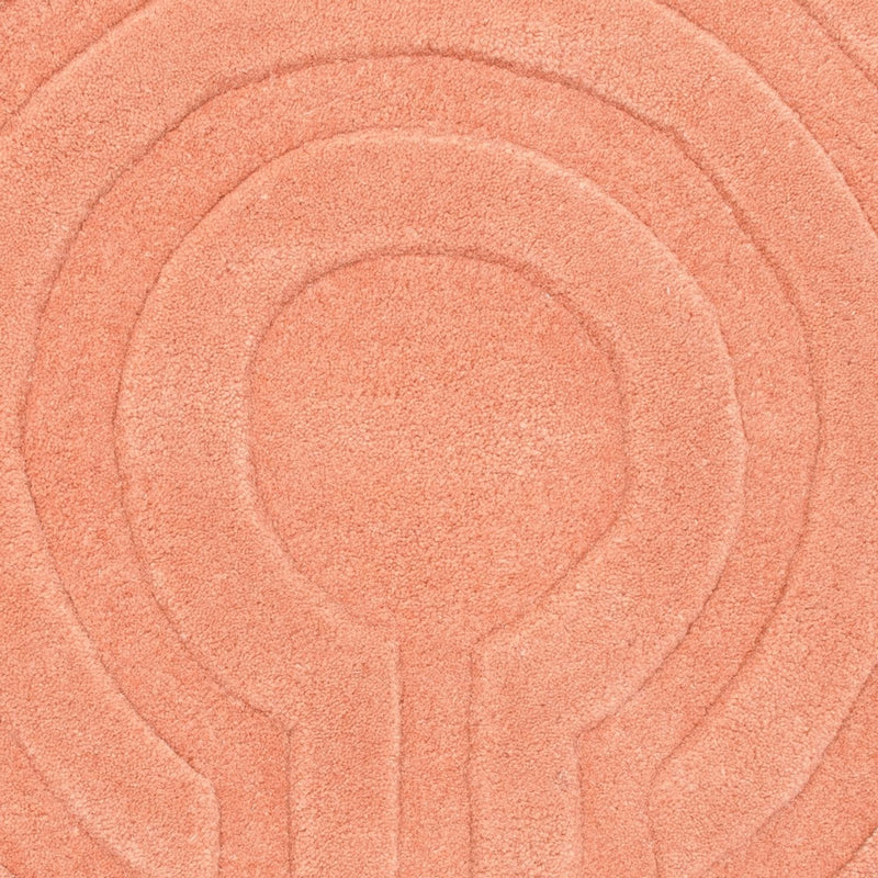 Wollteppich rund  - 80 x 80 cm - lachs