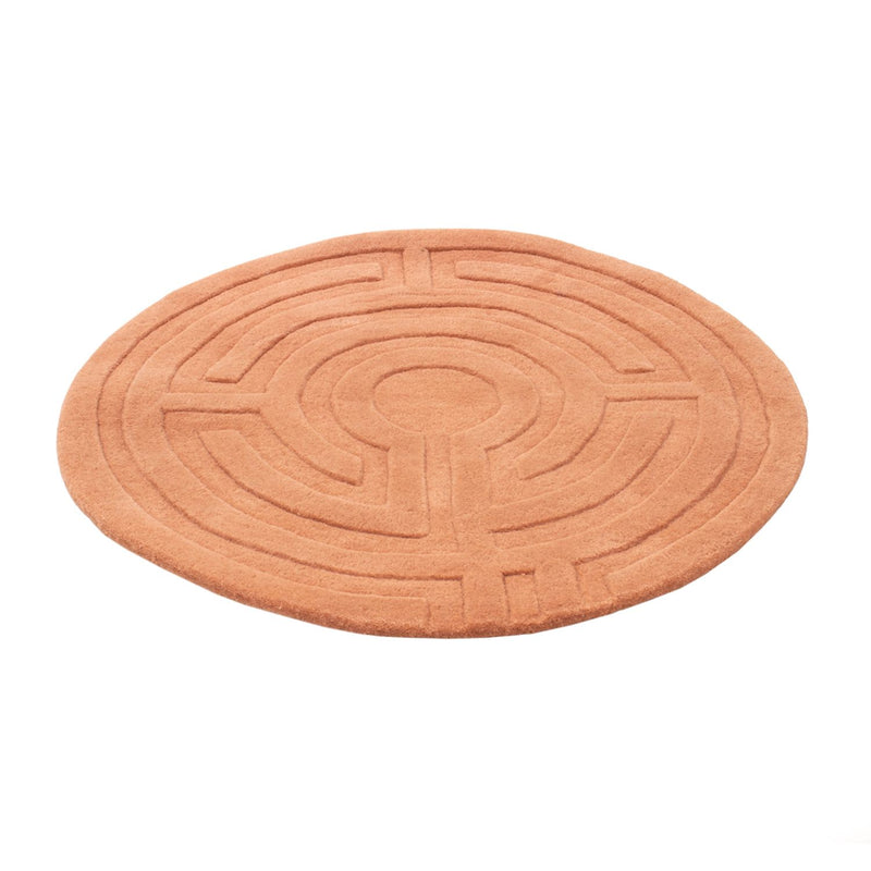 Wollteppich rund  - 80 x 80 cm - lachs