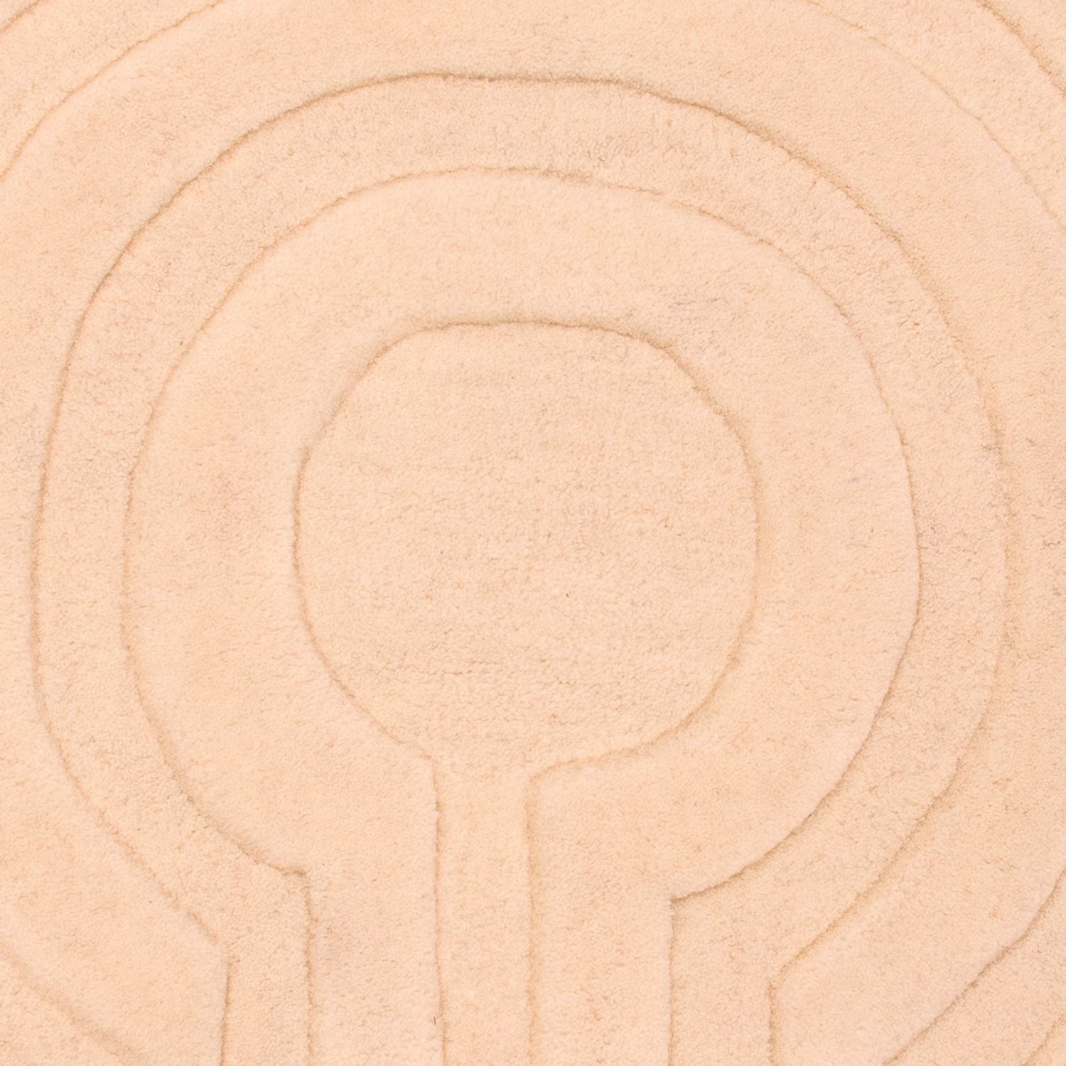 Wollteppich rund  - 80 x 80 cm - beige