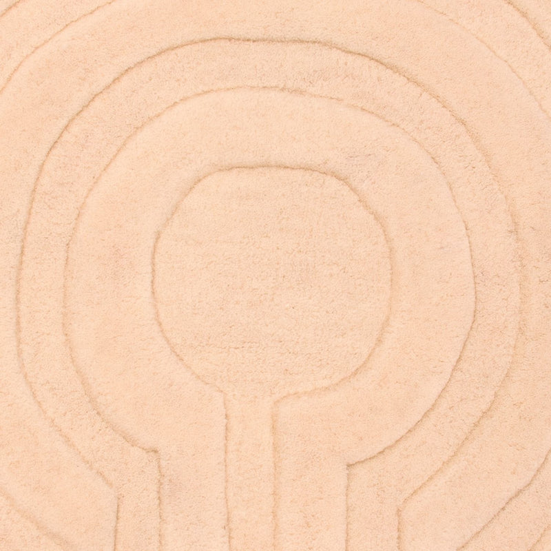 Wollteppich rund  - 80 x 80 cm - beige