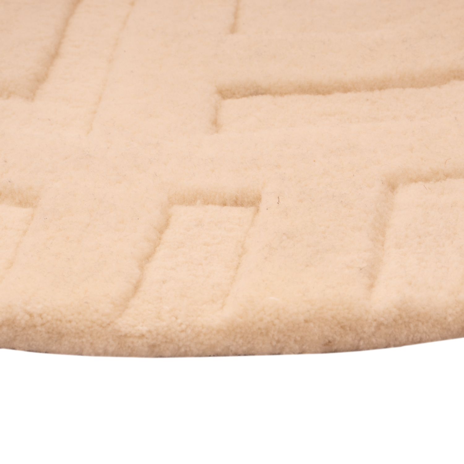 Wollteppich rund  - 80 x 80 cm - beige