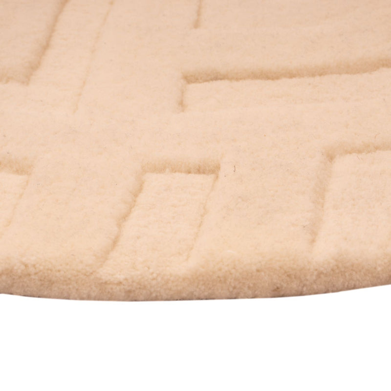 Wollteppich rund  - 80 x 80 cm - beige